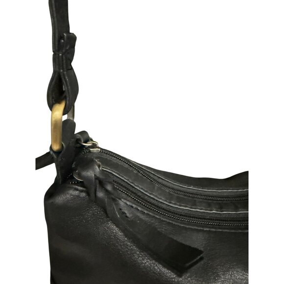 Great American Leatherworks Leather Crossbody Shoulder Bag Front Flap Women Bla - Picture 5 of 11